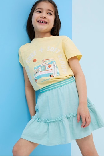 FatFace Yellow Ice Cream T-Shirt