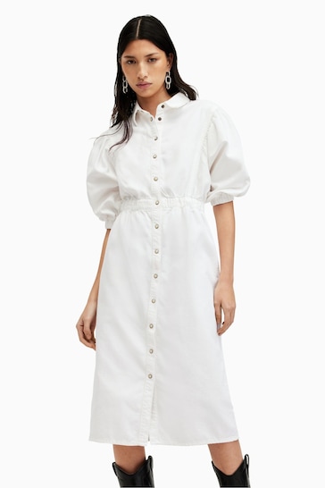 AllSaints White Osa Denim Dress