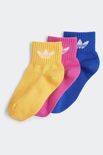 adidas Originals Multi Kids Mid Ankle Socks 3 Pack