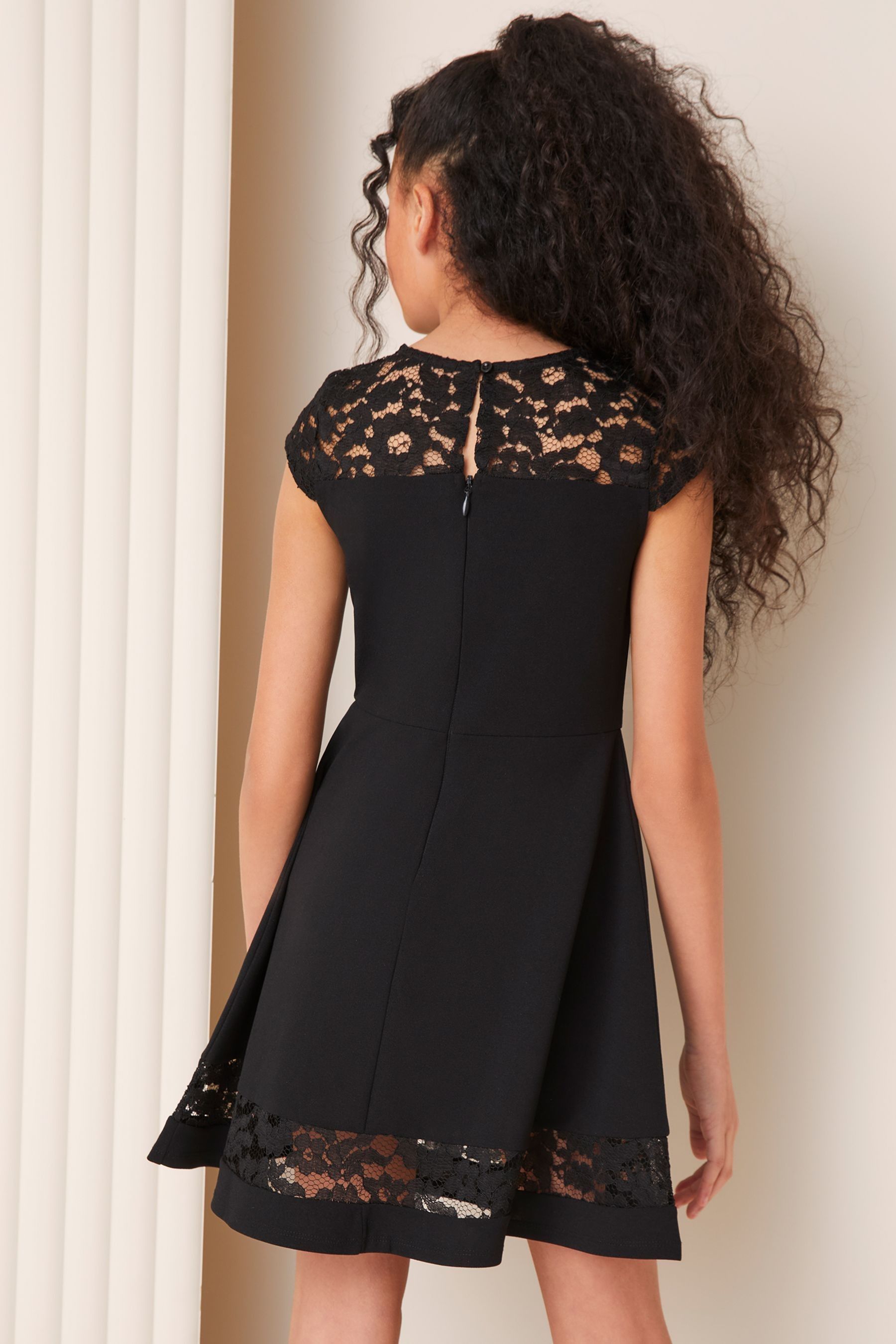 Buy Lipsy Black Lace Yoke Dress 5 16yrs from the Next UK online shop