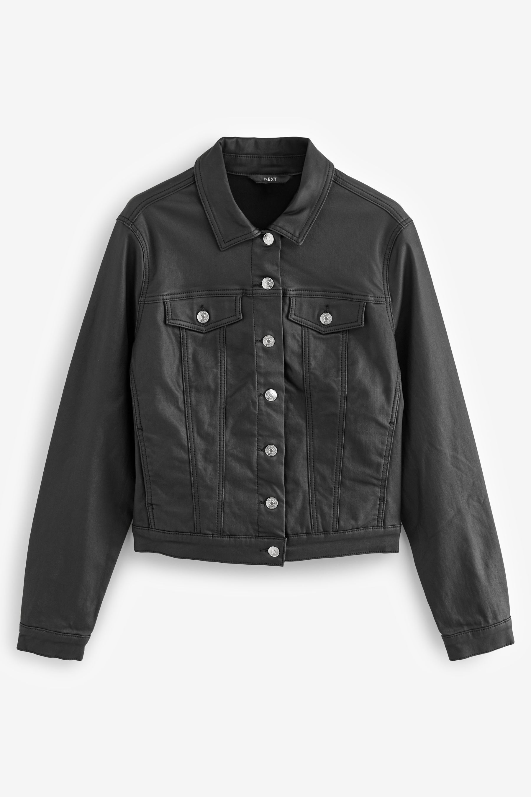 Black Coated Denim Jacket
