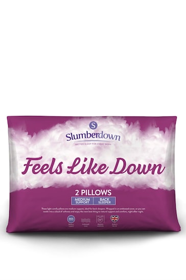Slumberdown 2 Pack Feels like Down Super Support Firm Pillows