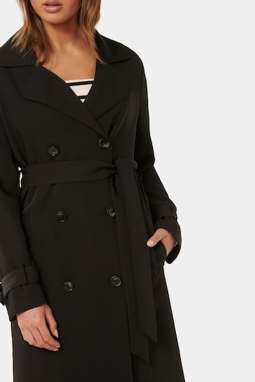 Forever New Black Natasha Soft Trench Coat