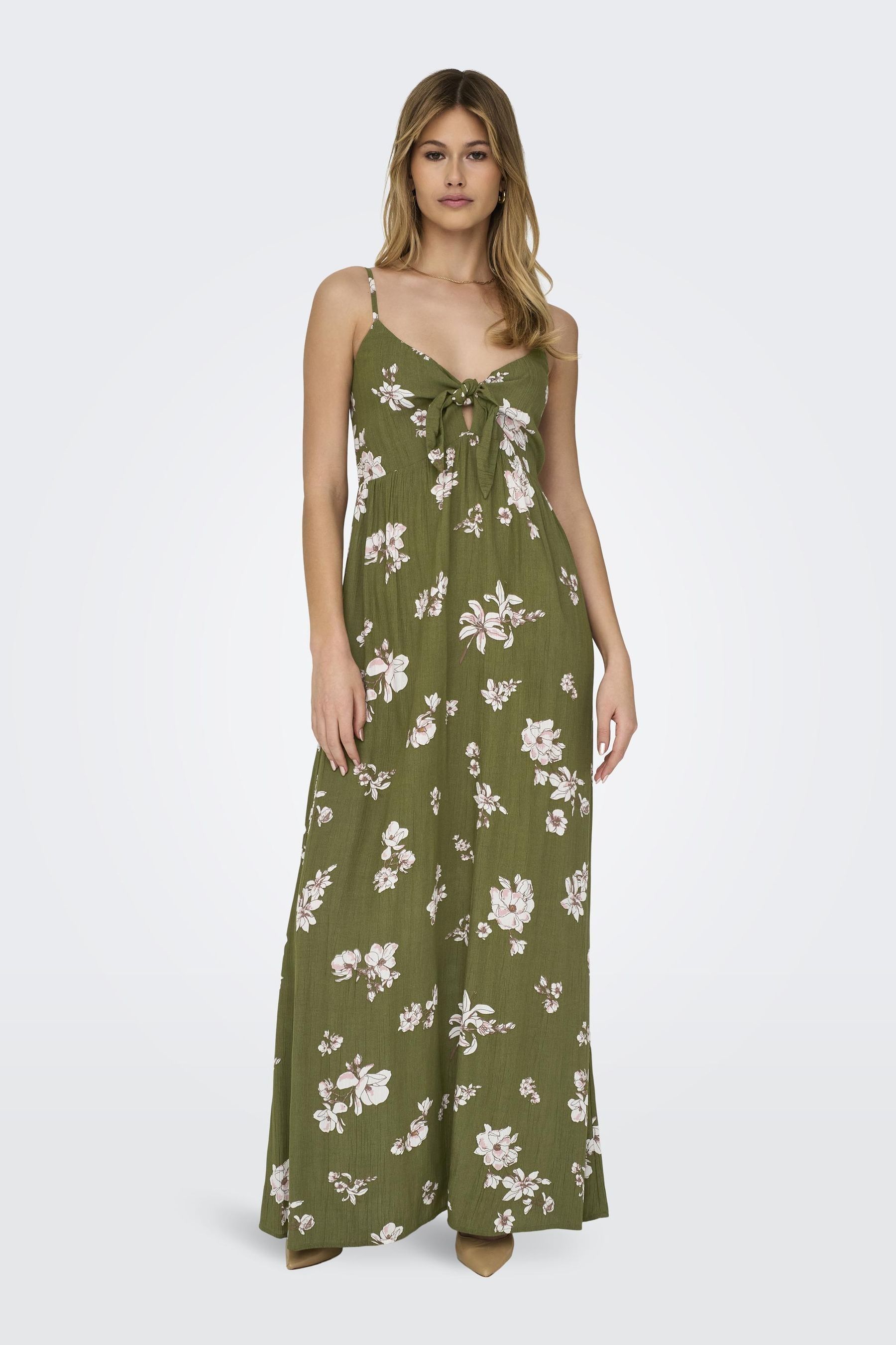 Buy JDY Green Floral Print Cheesecloth Cami Maxi Summer Dress from the Next UK online shop