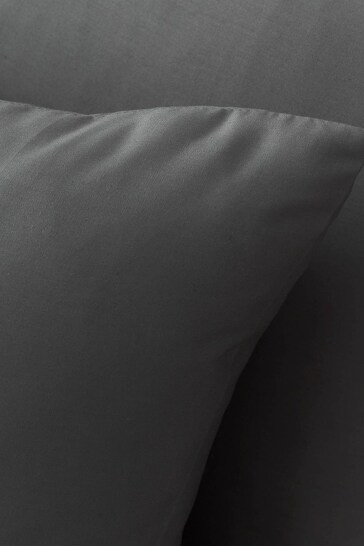 Bianca Charcoal Grey 180 Thread Count Egyptian Cotton Pair Pillowcases