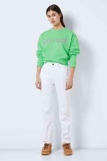 NOISY MAY White High Waisted Mom Jeans