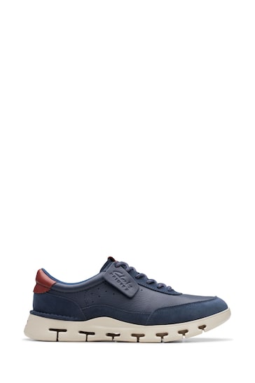 Clarks Blue Leather Nature X One Shoes