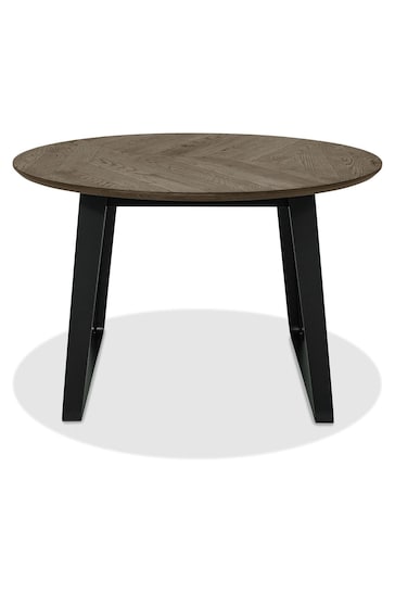 Bentley Designs Weathered Oak Peppercorn Emerson 4 Seater Circular Dining Table