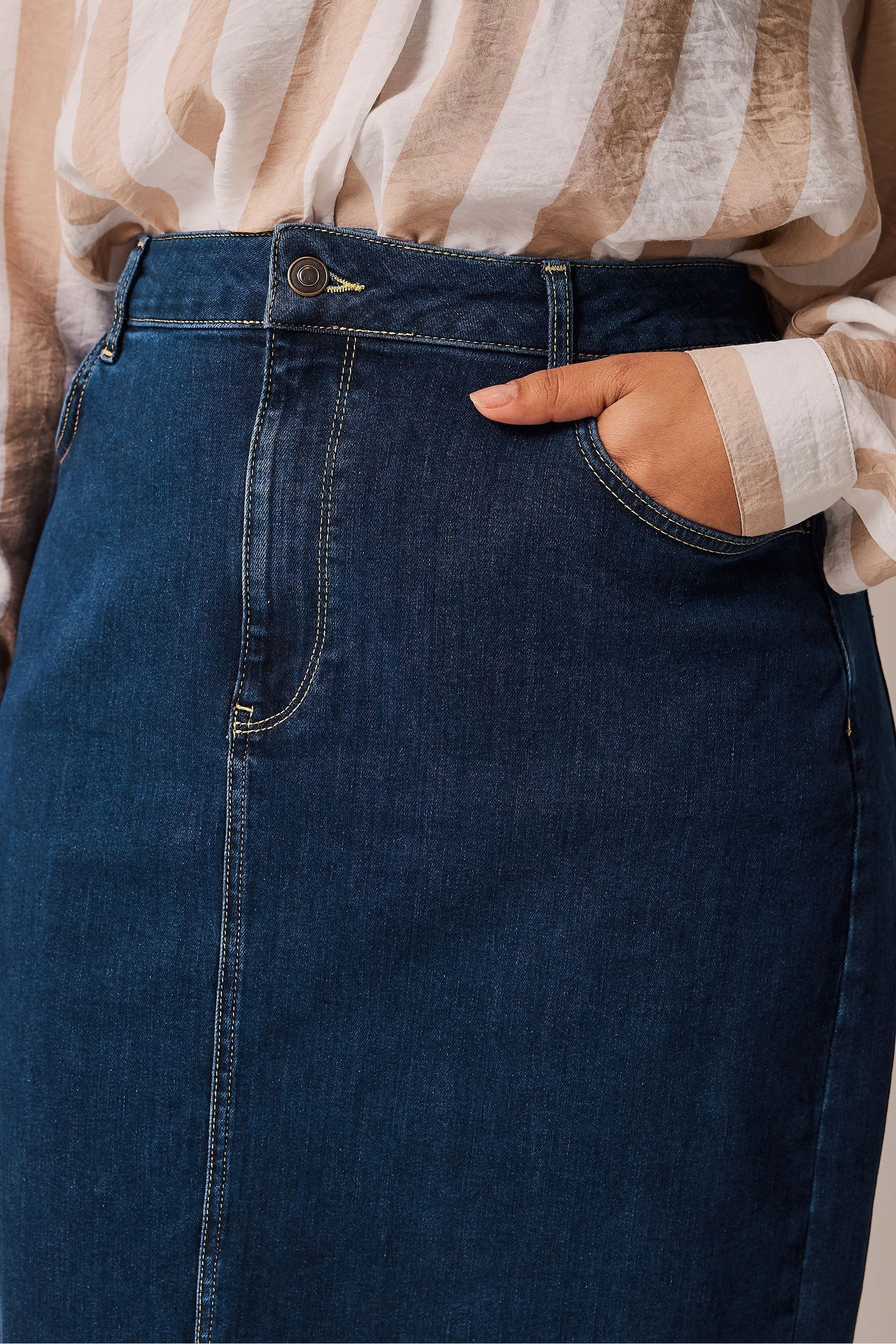 Evans denim midi skirt top