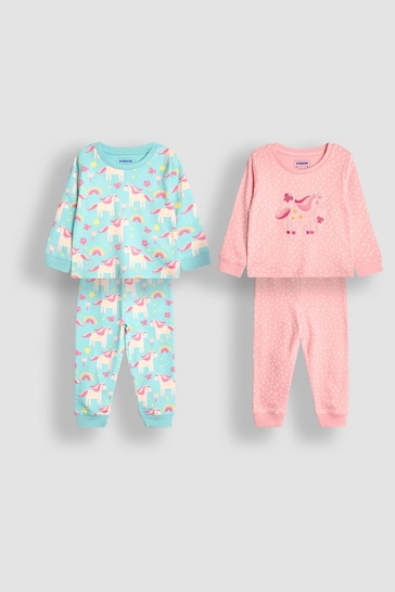 JoJo Maman Bébé Pink Unicorn Pyjamas 2 Pack