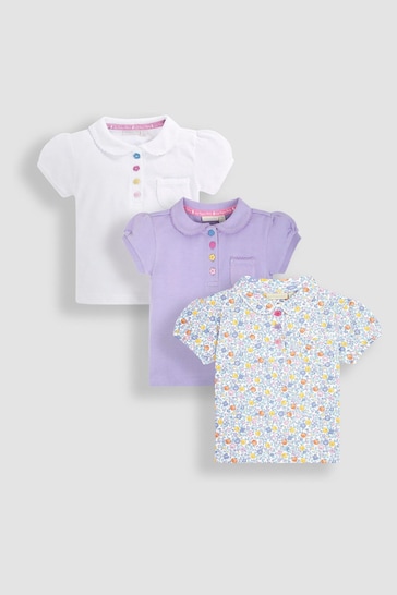 JoJo Maman Bébé Lilac 3-Pack Pretty Polo Shirts