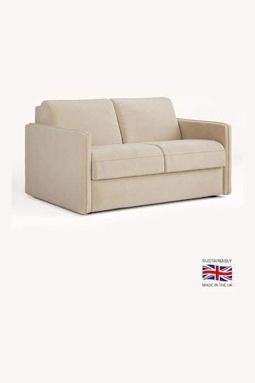Jay-Be Brushed Twill Linen Cream Slim 2 Seater Sofa Bed
