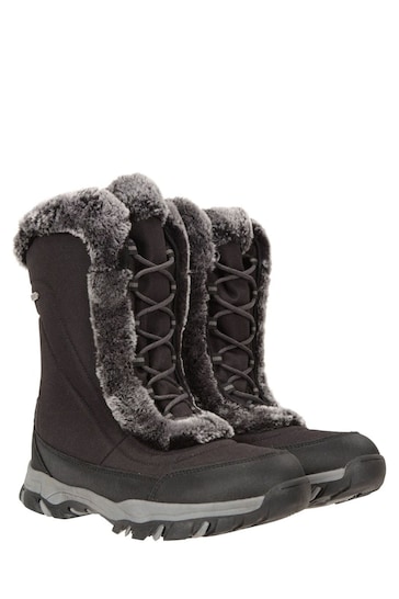 Mountain Warehouse Black Womens Ohio Thermal Fleece Lined Snow Boots