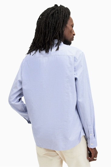 AllSaints White Hillview Long Sleeve Shirt