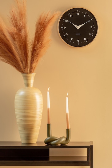 Karlsson Black Wood Osado Dome Wall Clock