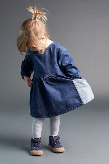 KIDLY Blue Denim Pocket Dress