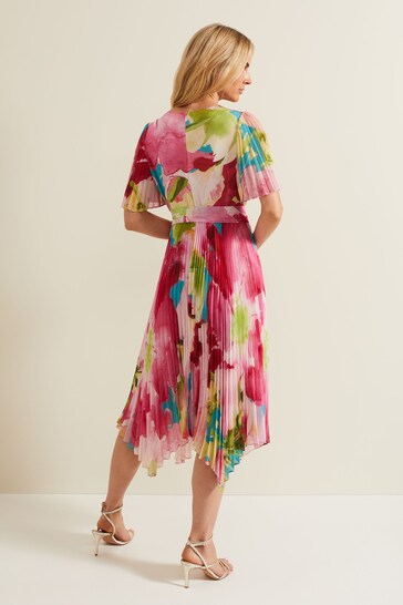 Phase Eight Kendall Floral Pleat Midi Multi Dress