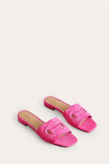 Boden Pink Stitch Cut Out Snaffle Sliders