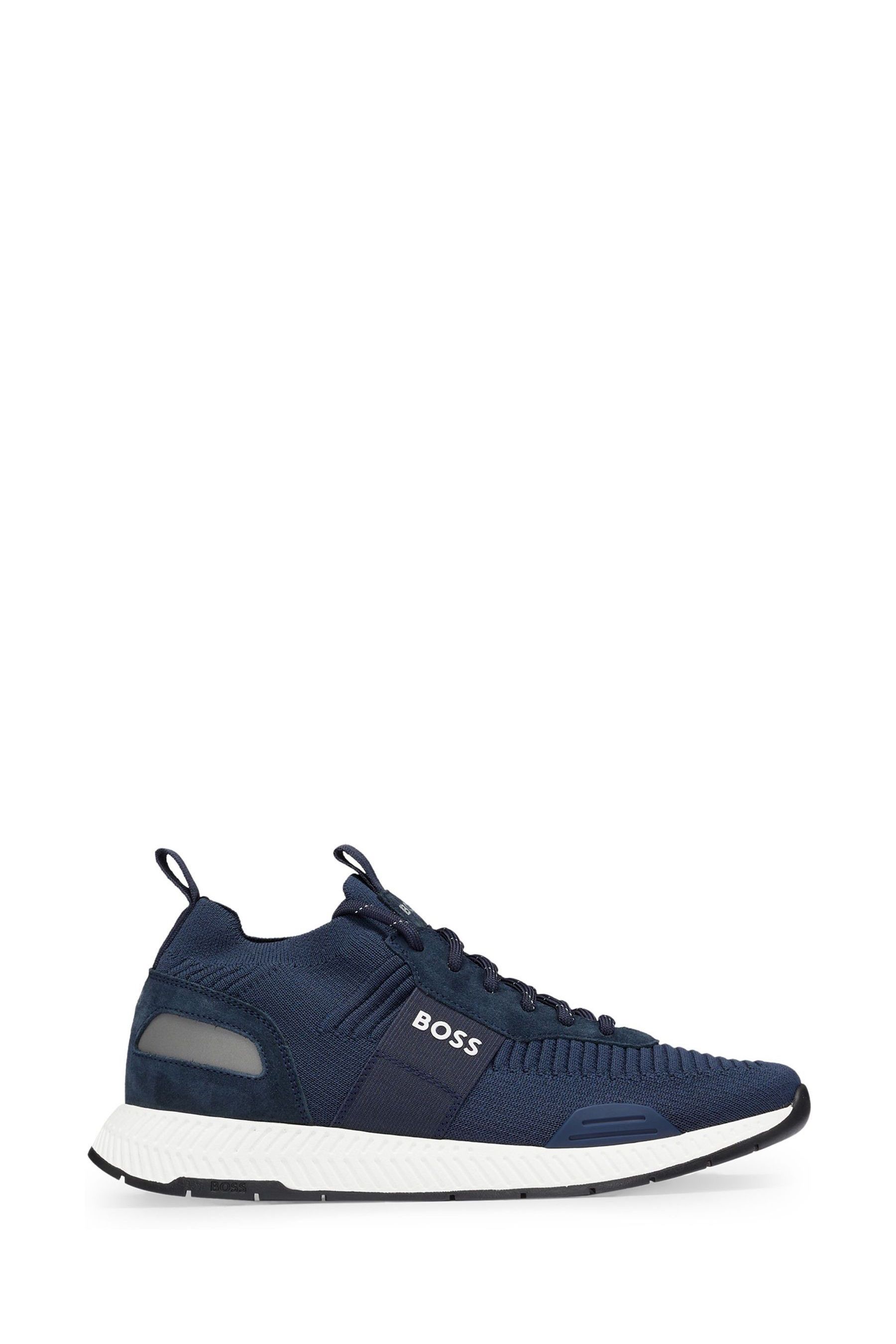 Buy BOSS Blue Suede trim sock style trainers from the Next UK online shop
