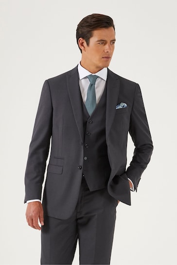 Skopes Tailored Fit Grey Madrid Charcoal Suit Jacket