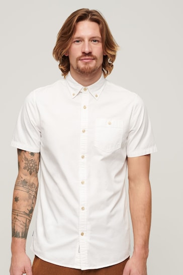 Superdry White Merchant Store Short Sleeve Shirt