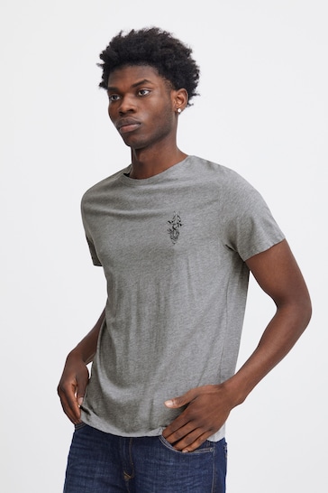 Blend Grey Printed Short Sleeve T-Shirt