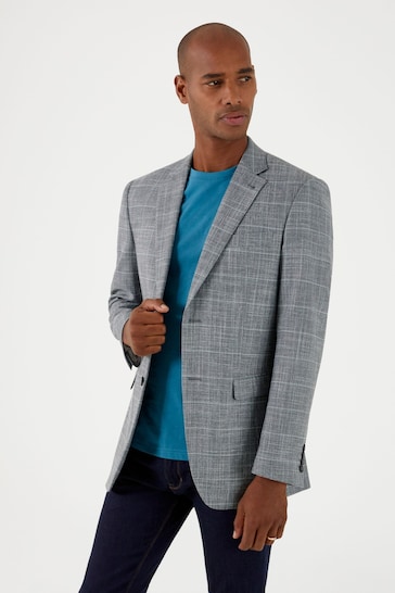 Skopes Tailored Fit Louis Grey Check Jacket