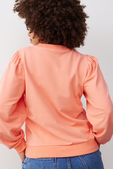 Oliver Bonas Orange Puff Sleeve Sweatshirt