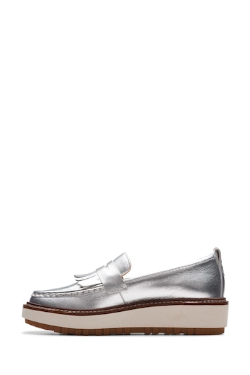 Clarks Silver Metallic Orianna Loafer Shoes