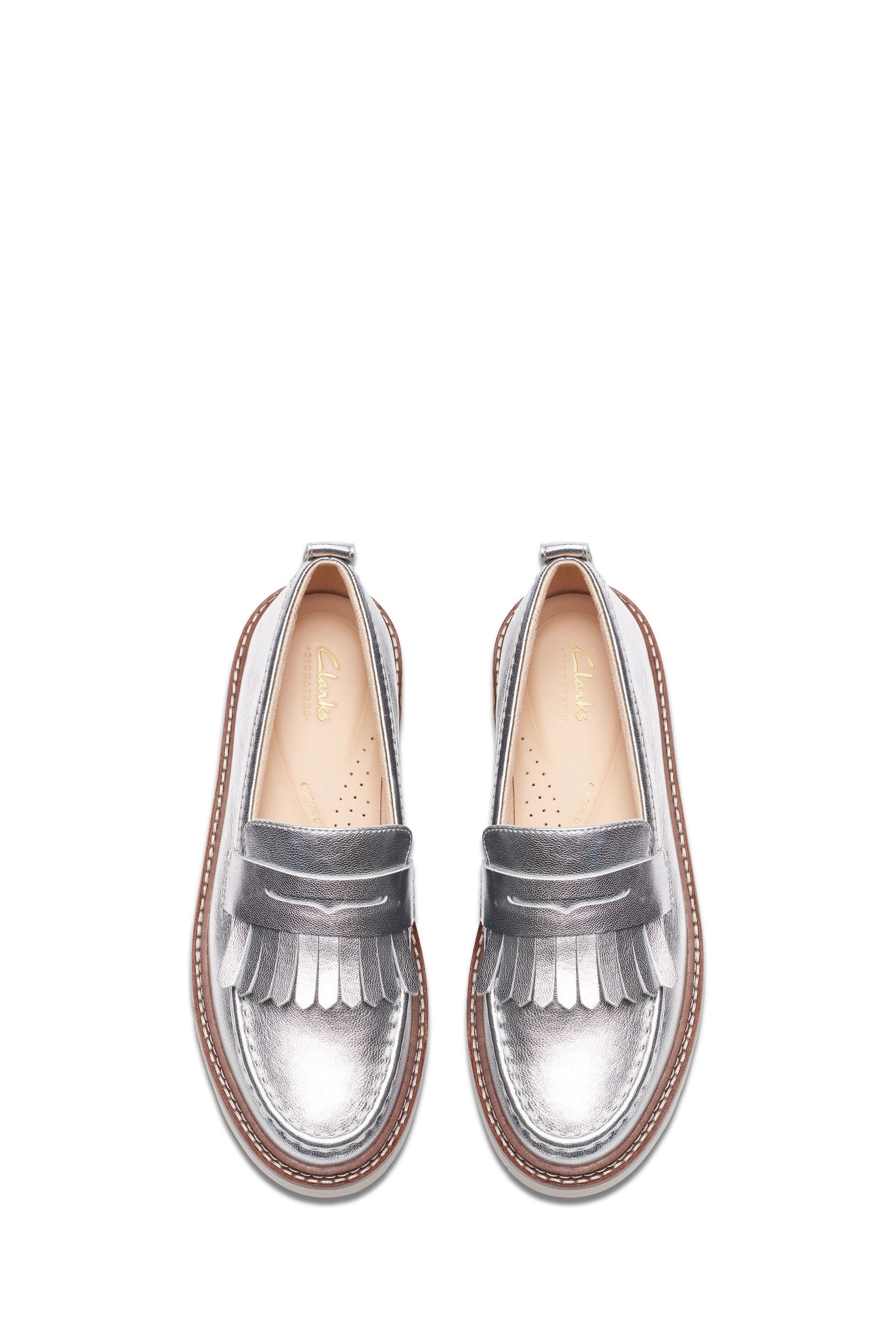 Buy Clarks Silver Nubuck Orianna Loafers from the Next UK online shop