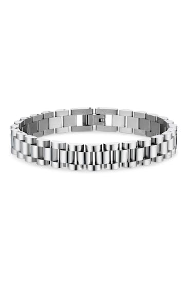 Orelia & Joe Slim Silver Tone Watch Chain Bracelet