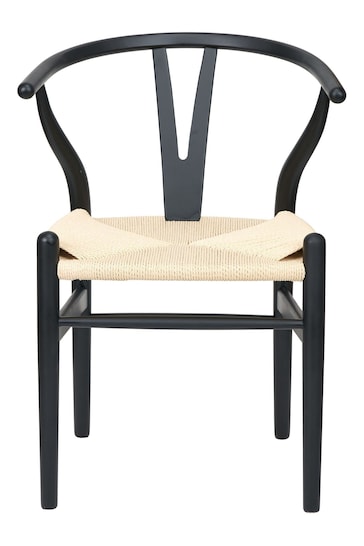 Pacific Black Beech Wood and Natural Rope Dining Chair
