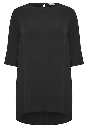 Yours Curve Black Flute Sleeve Tunic