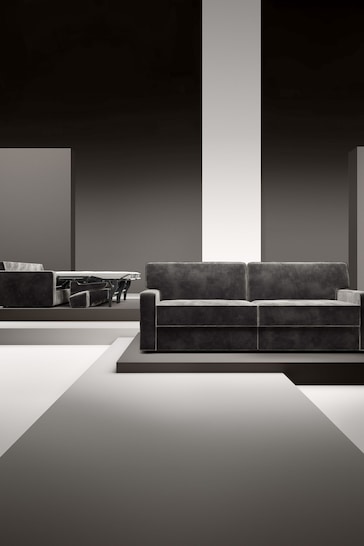 Jay-Be Luxe Velvet Steel Grey Linea 4 Seater Sofa Bed