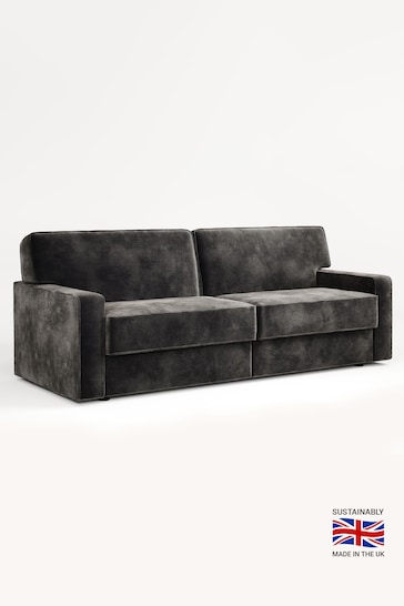 Jay-Be Luxe Velvet Steel Grey Linea 4 Seater Sofa Bed