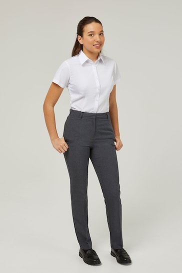 Trutex White Slim Fit Short Sleeve 2 Pack School Shirts