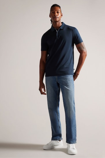 Ted Baker Blue Slim Zeiter Soft Touch Polo Shirt