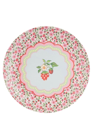 Cath Kidston Green Strawberry Melamine Picnic Dinner Plates Set Of 4