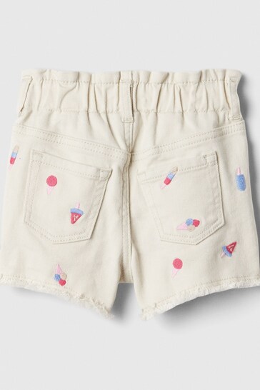 Gap Nude Paperbag Mom Jeans Shorts