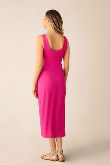 Ro&Zo Pink Jersey Tie Waist Dress