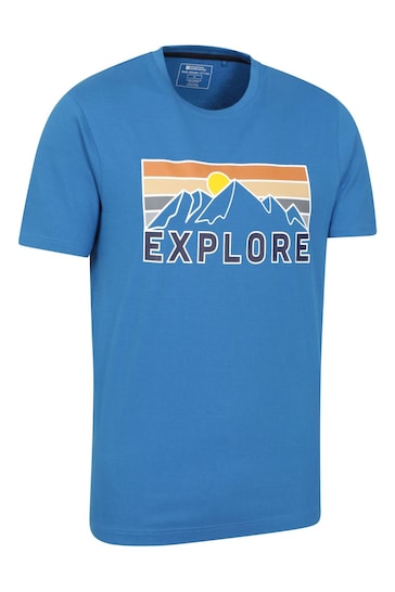 Mountain Warehouse Blue Explore Mens Organic T-Shirt