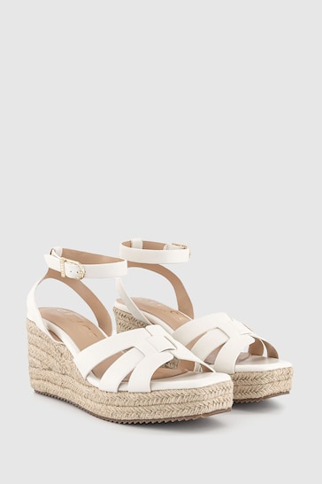 Office White Marta Weave Espadrille Wedge Sandals