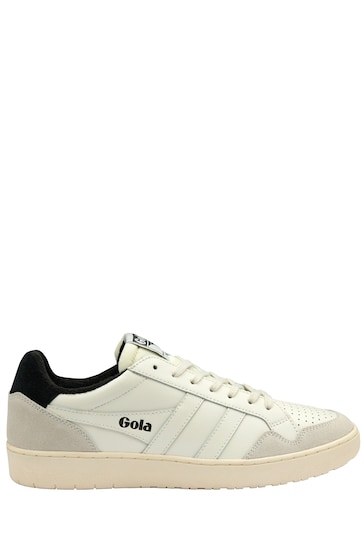 Gola Off White/Black Mens  Eagle Leather Lace-Up Trainers
