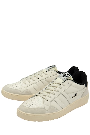 Gola Off White/Black Mens  Eagle Leather Lace-Up Trainers