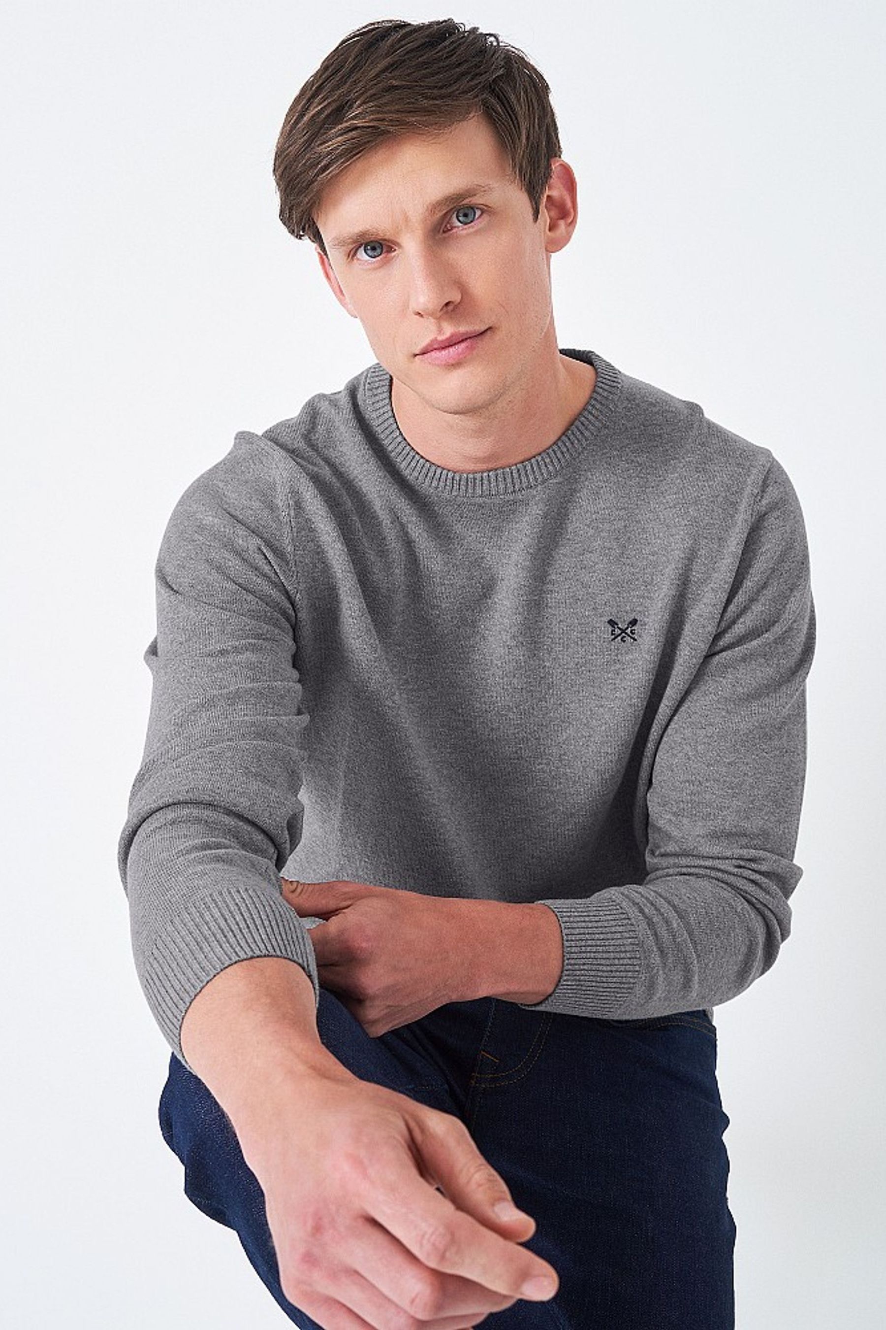 Organic cotton crew neck jumper discount