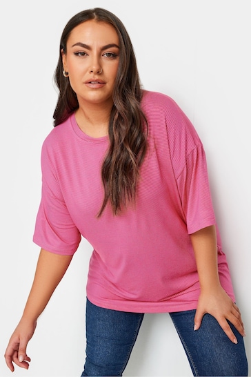 Yours Curve Pink Oversized Boxy T-Shirt