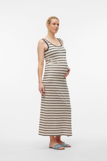 Mamalicious White Stripe Maxi Dress