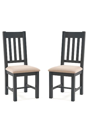 Julian Bowen Dark Grey Oak Bordeaux Dining Chairs Set Of 2