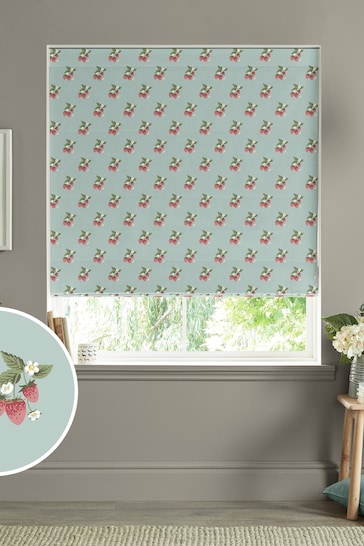 Sophie Allport Blue Strawberries Made to Measure Roman Blinds