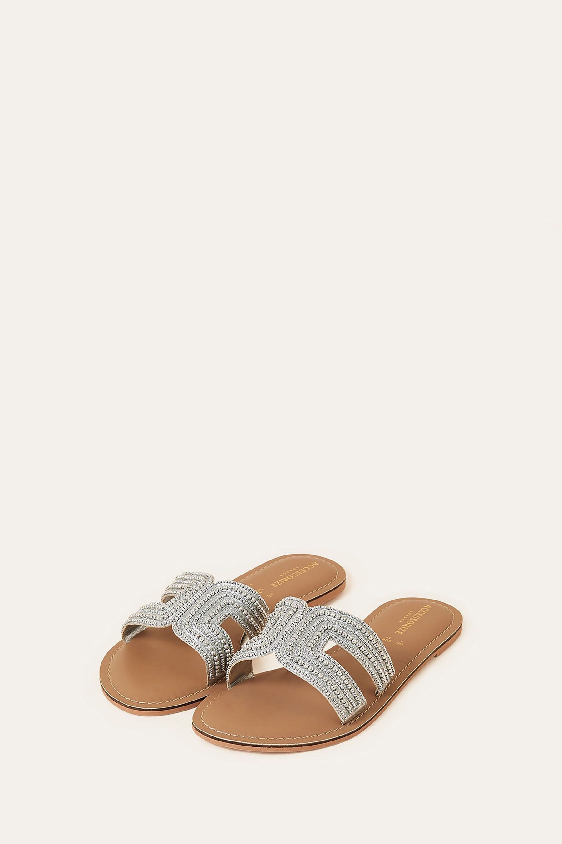 Buy Accessorize Silver Mirror Beaded Sandals from the Next UK online shop